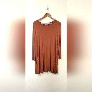 Women's Dress Sz Med Tunic Dress Long Sleeve Shirt Dress Pockets Piko 1988